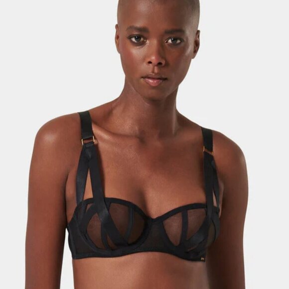 New! Bluebella Karolina Sheer Mesh Strappy Underwired Balcony Bra 10538 - Picture 2 of 10